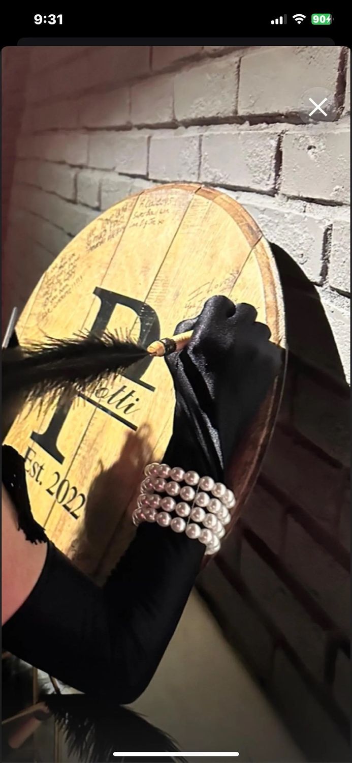Bourbon Barrel Wedding guestbook