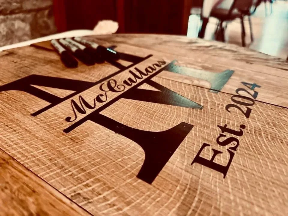 Bourbon Barrel Wedding guestbook