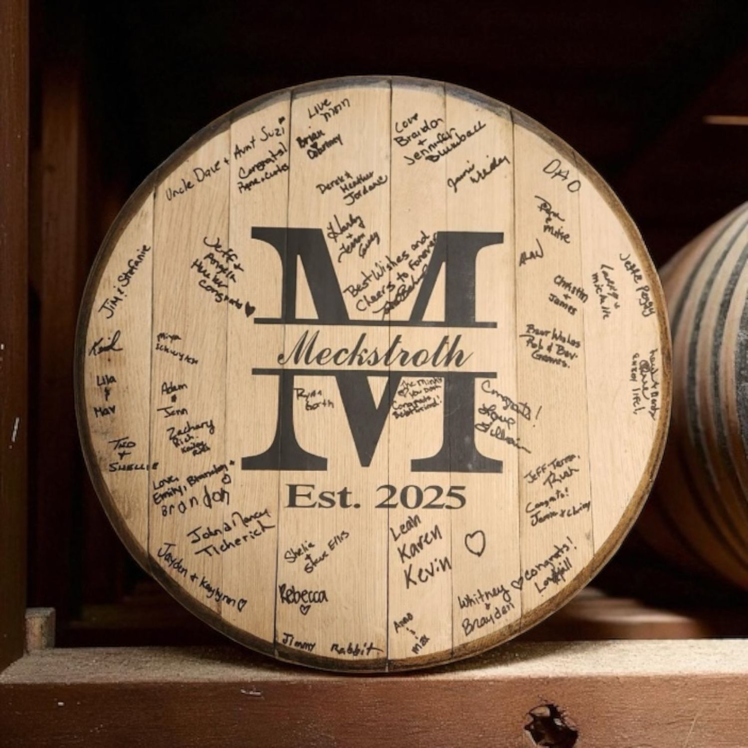 Bourbon Barrel Wedding guestbook