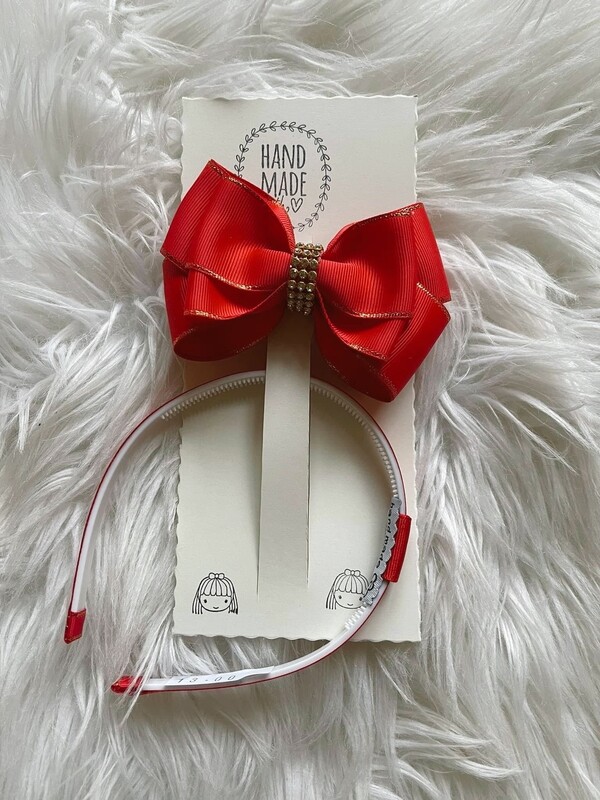 Girl Red Headband Bow Girl Red Headband Bow