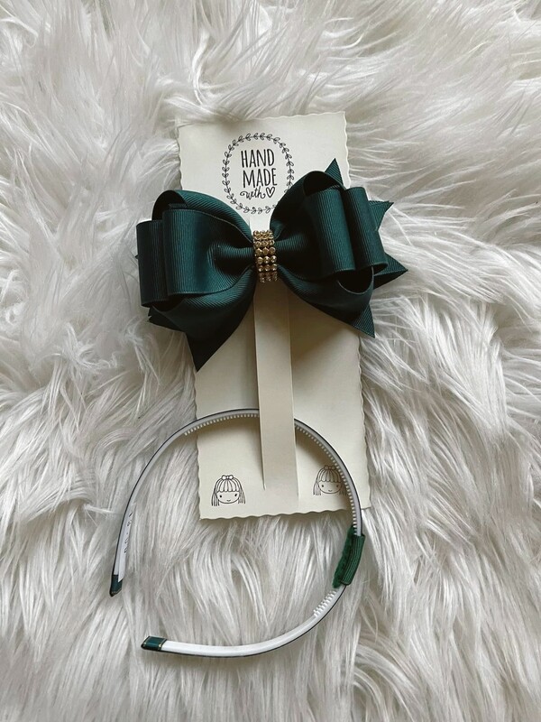 Girl Evergreen Bow/ w Headpiece Girl Evergreen Bow/ w Headpiece