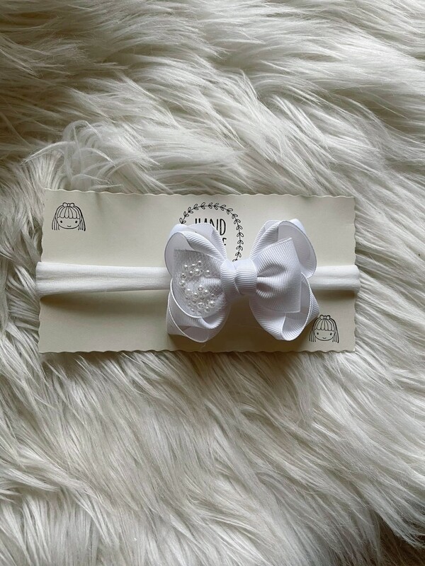 Baby White Bow headpiece Baby White Bow headpiece