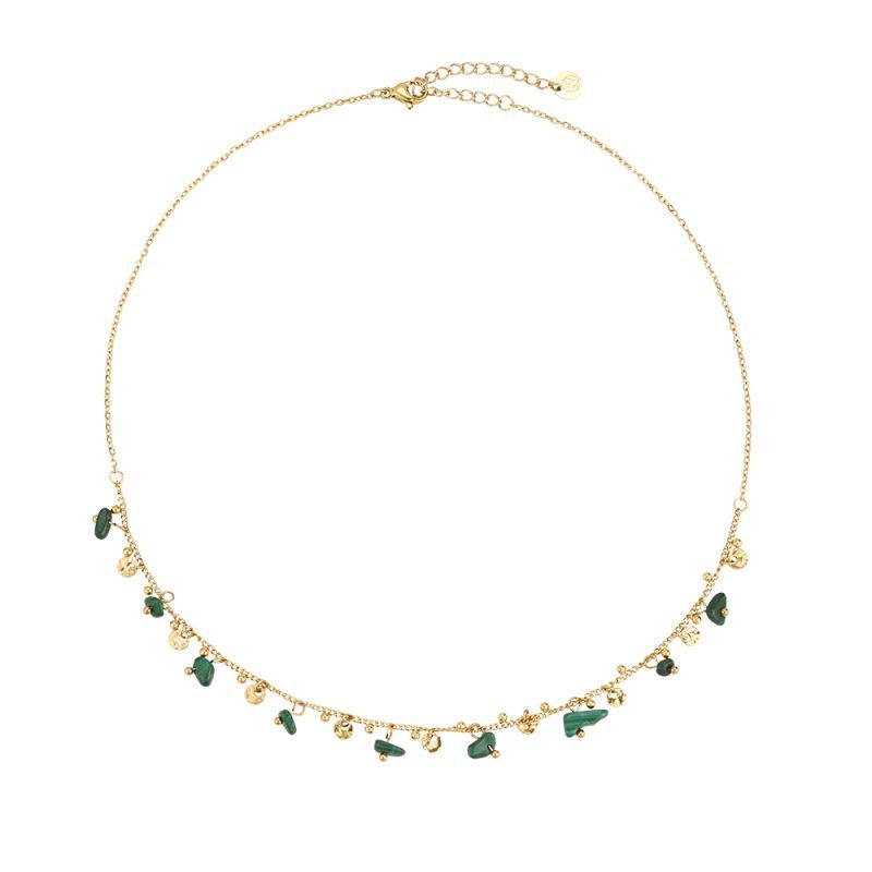 Green Agate - Edelstahl Halskette