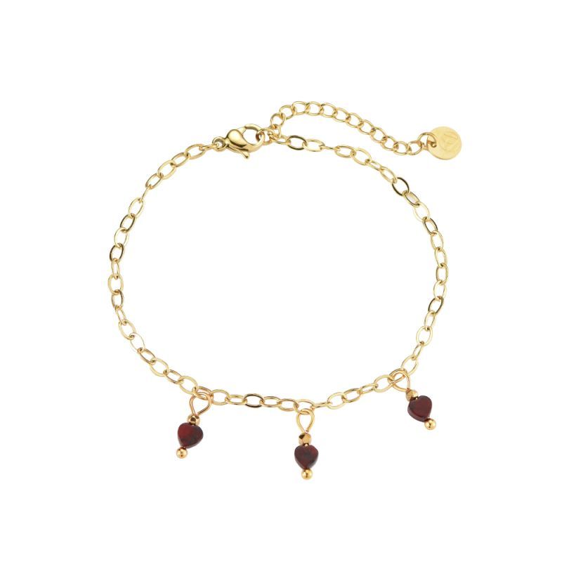 Garnet - Edelstahl Armband