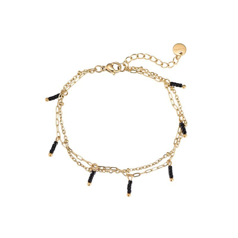 Mana - Edelstahl Armband - Schwarz