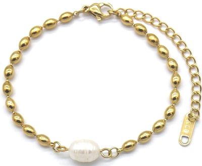 Süßwasserperlen Armband - Edelstahl