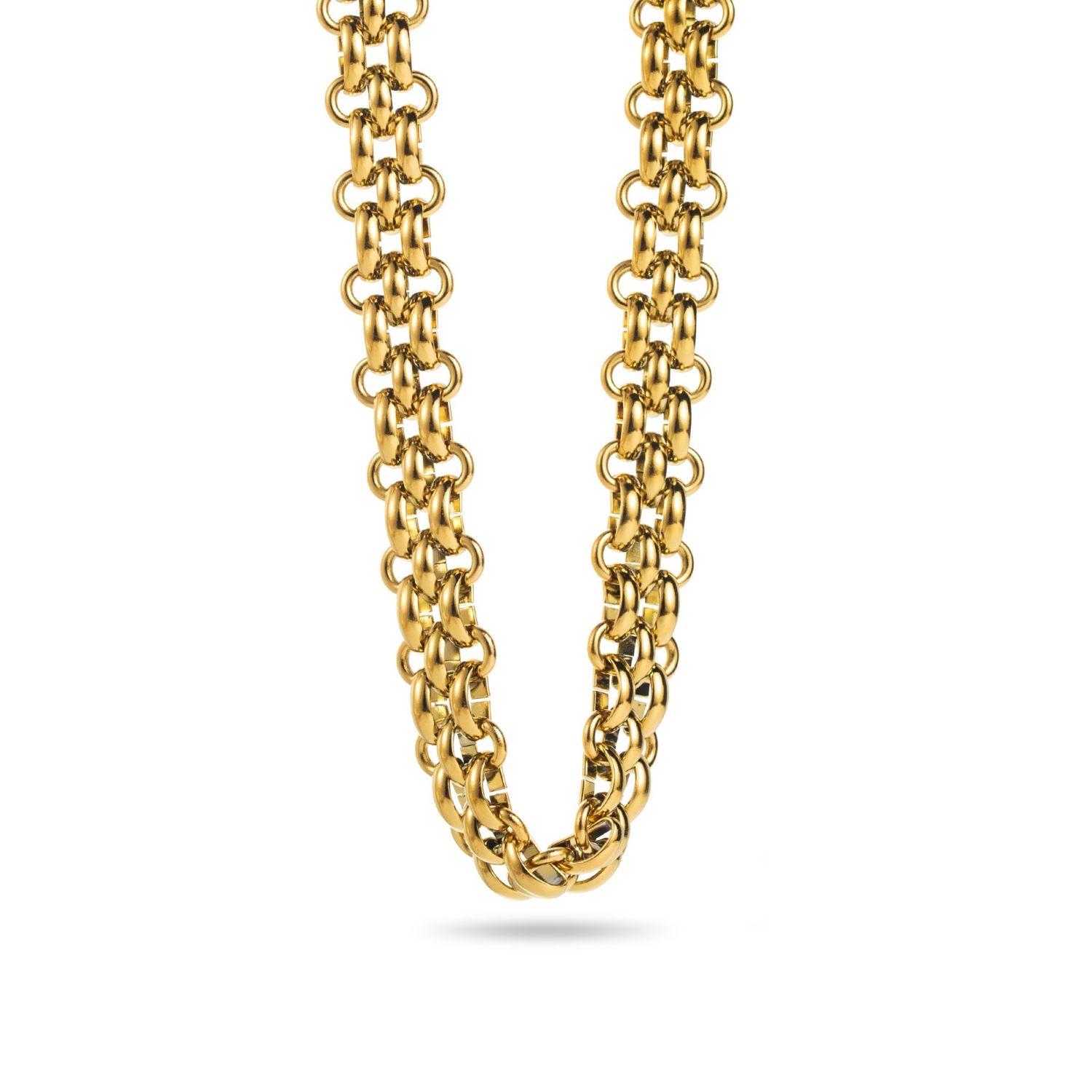Choker-Halskette mit doppelt gekreuzter Kette - Edelstahl