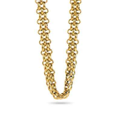 Choker-Halskette mit doppelt gekreuzter Kette - Edelstahl