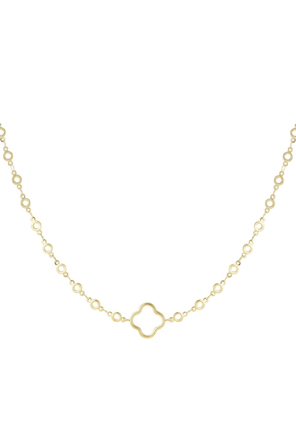 Kette Kreise mit Kleeblatt Gold Farbe