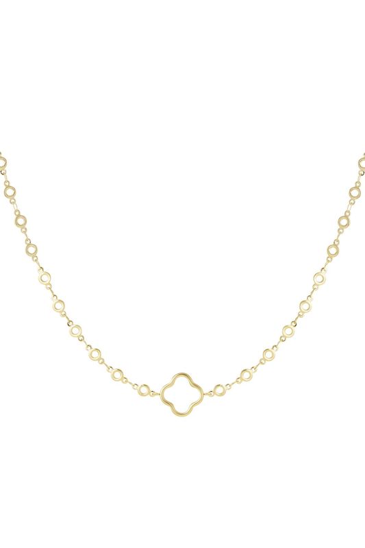 Kette Kreise mit Kleeblatt Gold Farbe