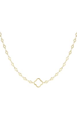 Kette Kreise mit Kleeblatt Gold Farbe