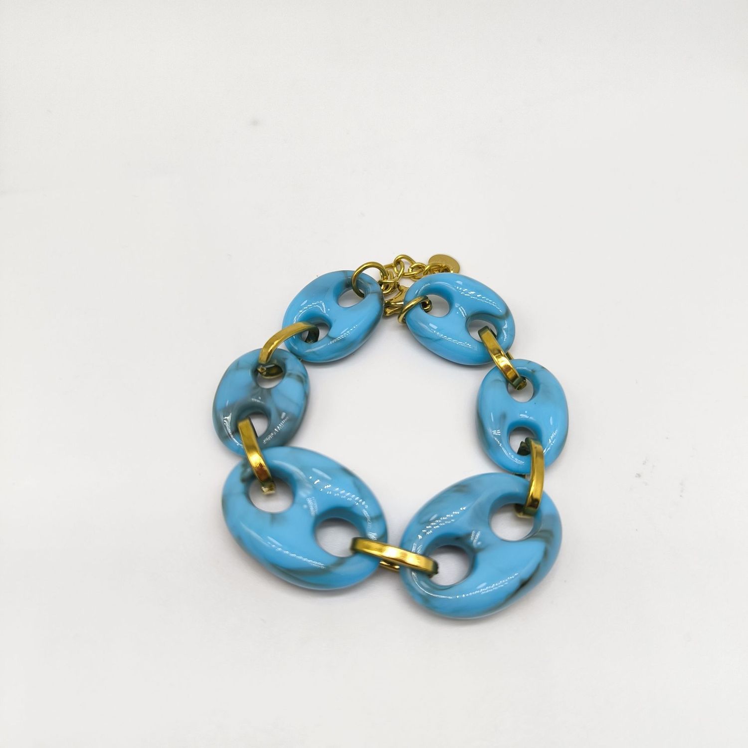 Lucite Perlen- Edelstahl Armband