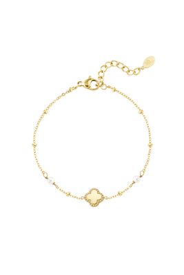 Armband Kleeblatt mit Perlen