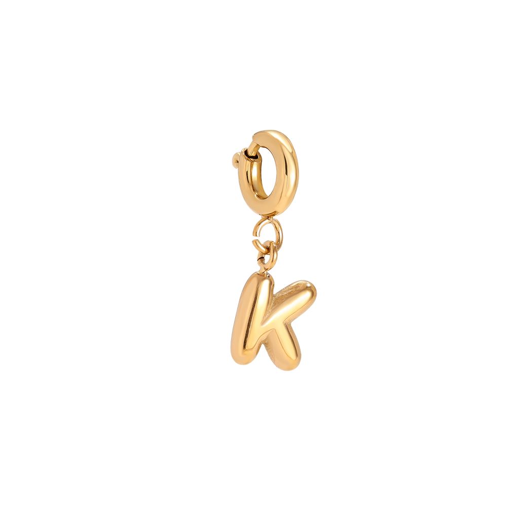 Bubble Letter Charm - K