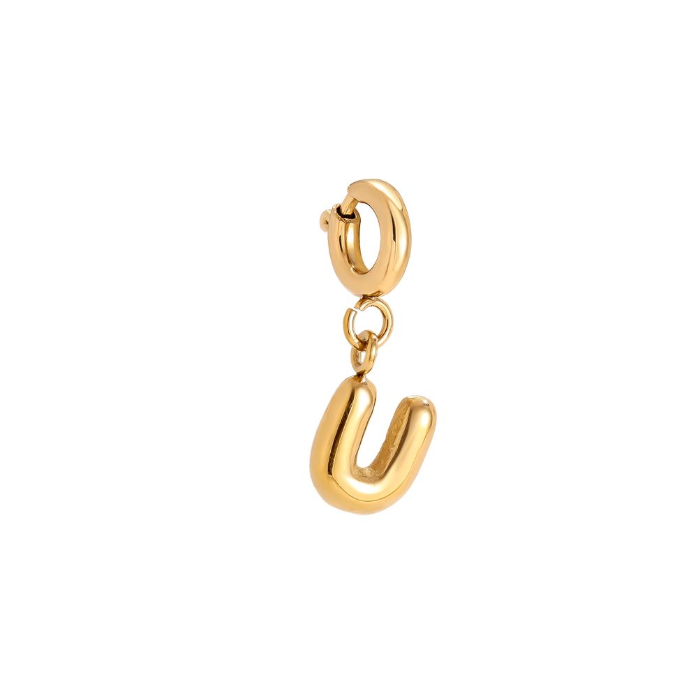 Bubble Letter Charm - U