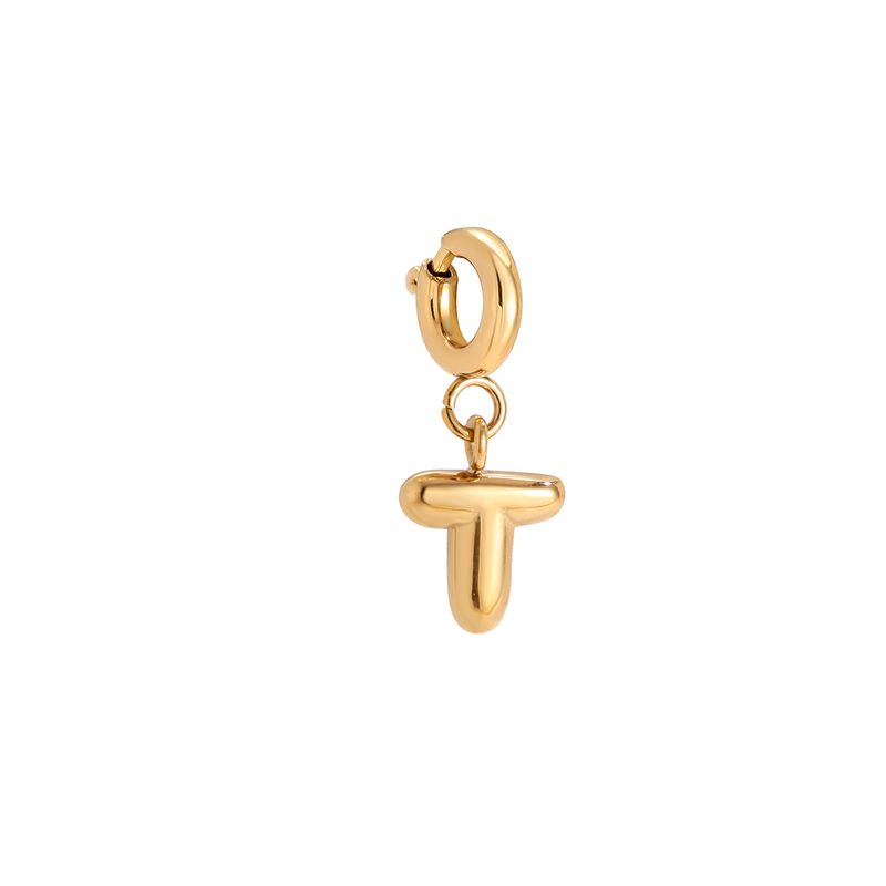 Bubble Letter Charm - T