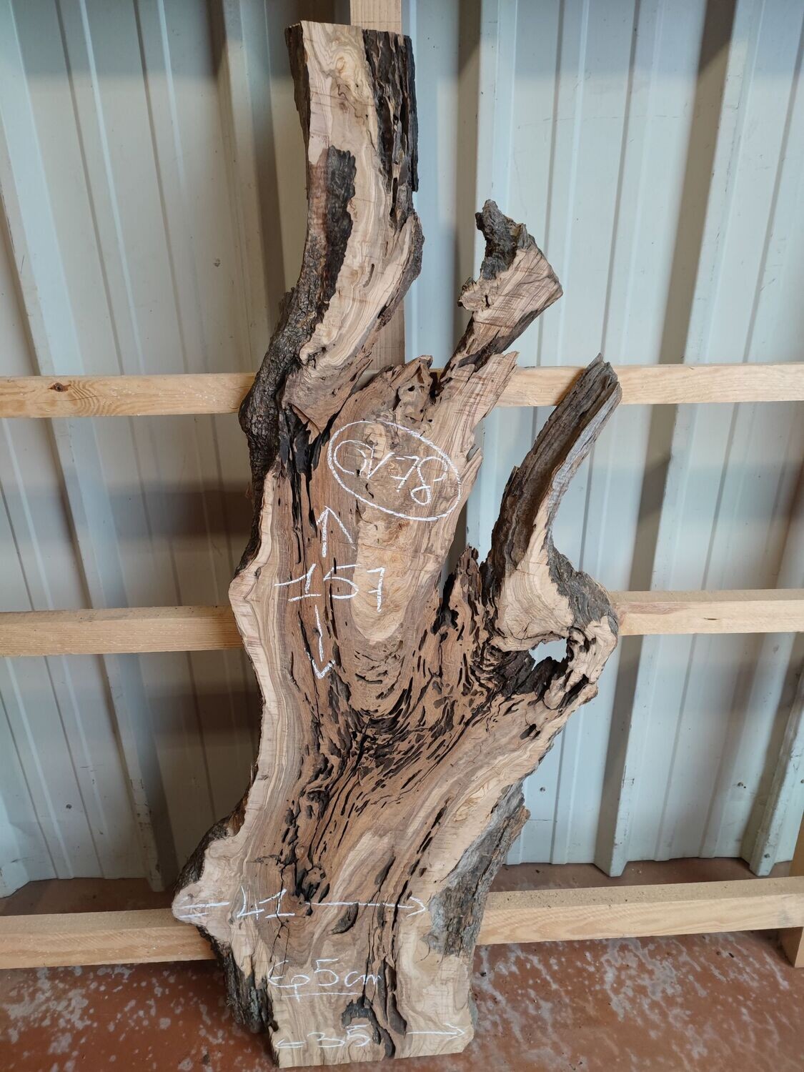 Planche En Olivier Séchée Au Four 760x180x40 Mm - Résine époxy, Bois Dur, Prête à Peindre