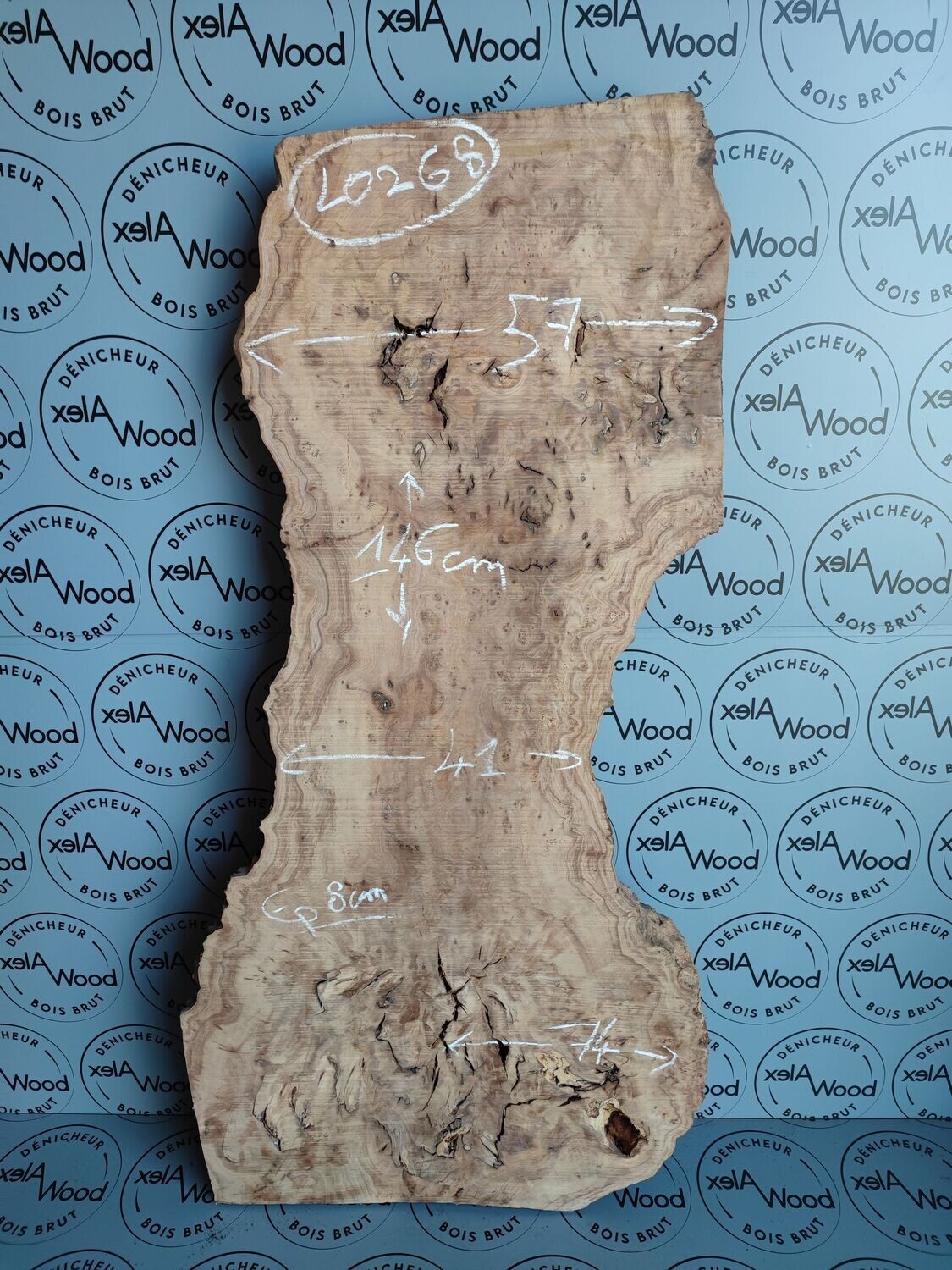 Plateau épais de loupe d'orme - LO268