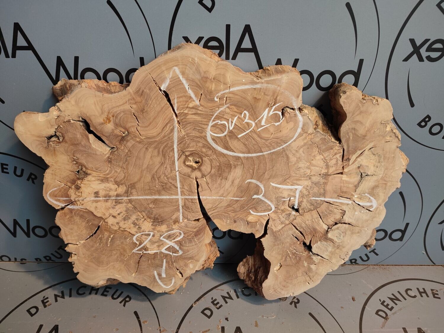 Disque de bois d'olivier idéal table résine époxy