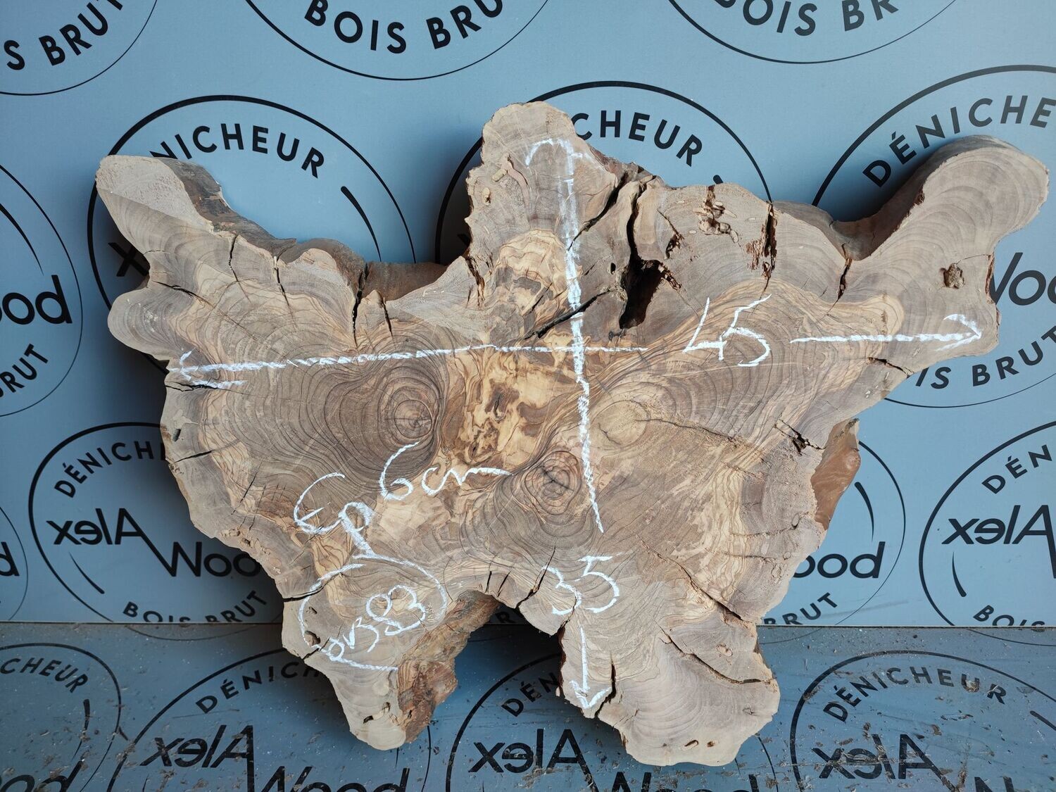 Plateau épais bois d'olivier idéal table résine époxy - OV383