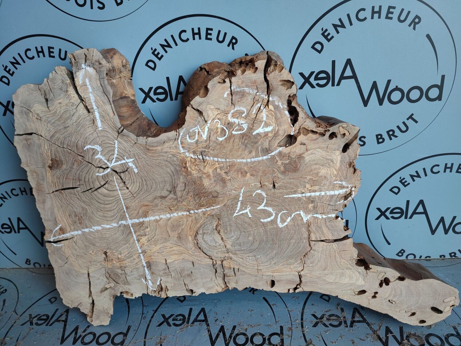Plateau épais bois d'olivier idéal table basse résine époxy - OV382
