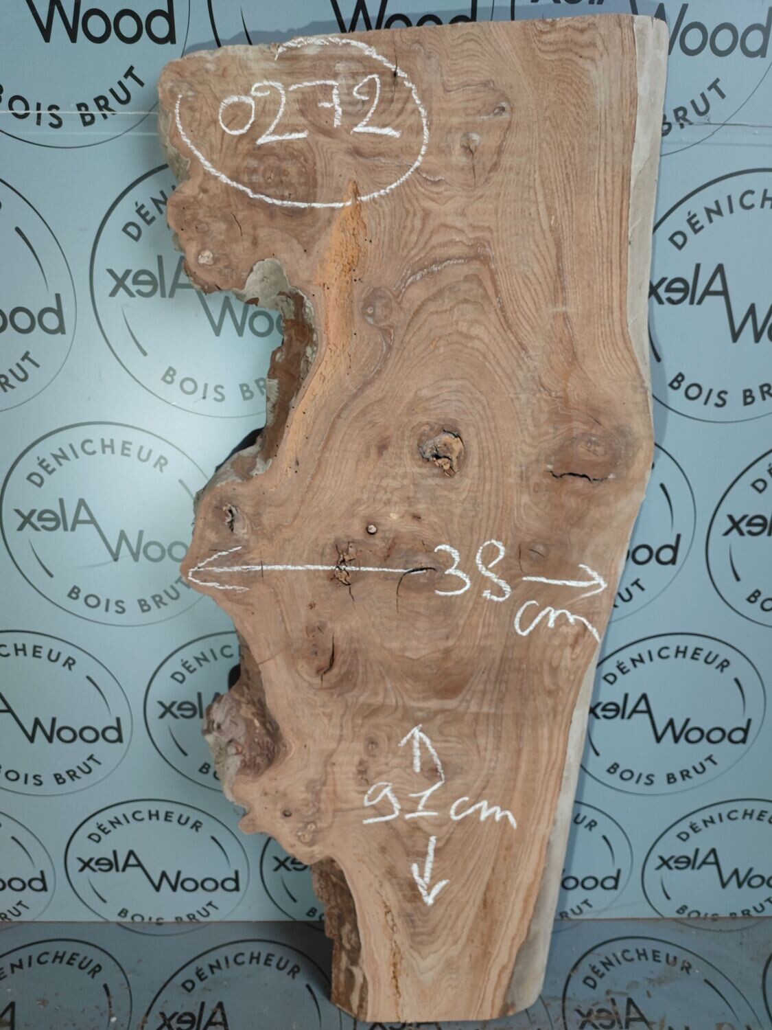 Plateau d'orme bois brut idéal résine Ryver Epoxy - O272