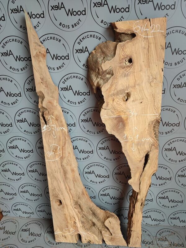 Lot de 2 plateaux de bois d'olivier - OV421/OV422