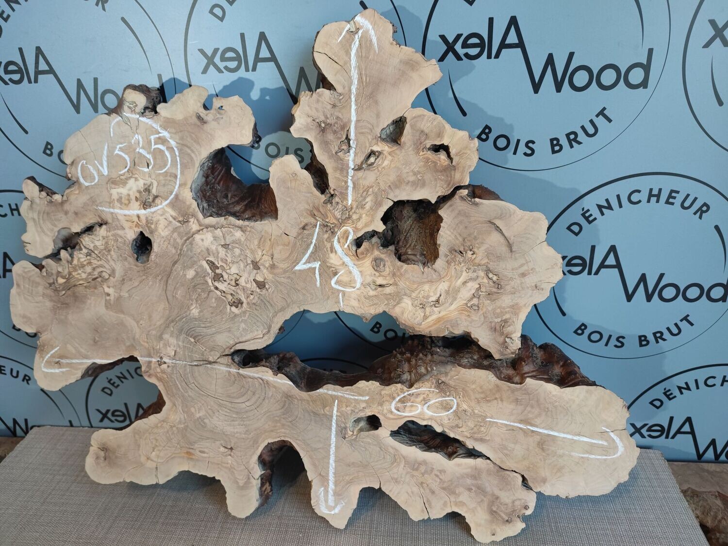 Disque bois d'olivier idéal plateau table résine époxy Ecopoxy - OV535