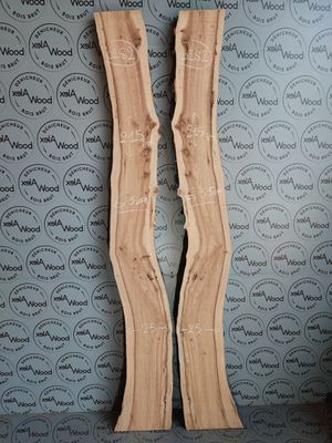 Lot de 2 plateaux d'orme bookmatch idéal table résine - O282