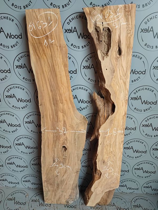 Plateau planche bois d'olivier idéal création bois et résine époxy