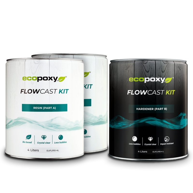 Kit résine époxy biosourcée transparente ECOPOXY FLOWCAST haute qualité