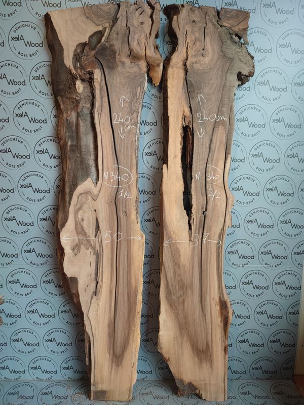 Lot de 2 plateaux de noyer idéal table résine époxy - N340