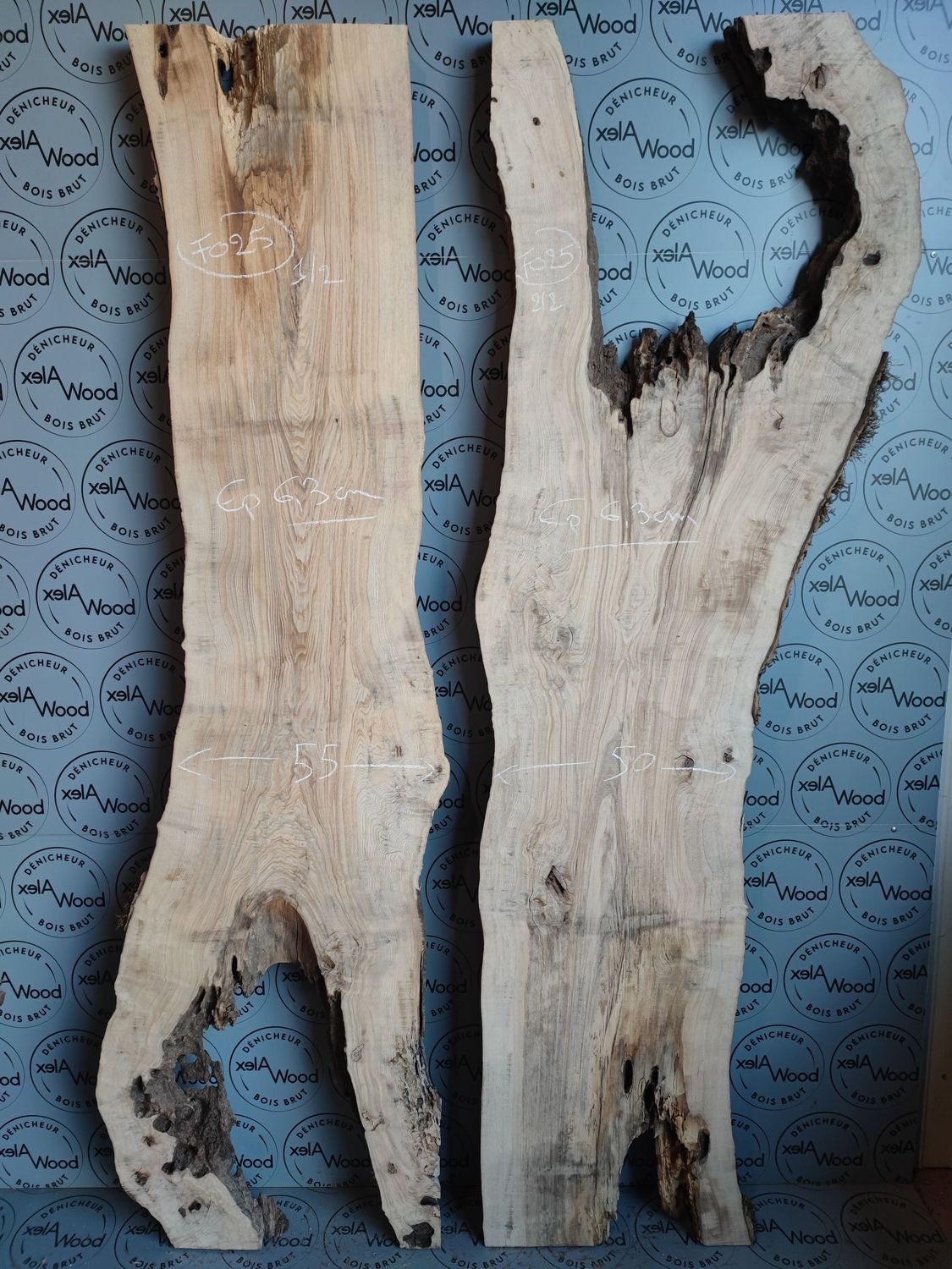 2 plateaux de frêne idéal table résine - FO25