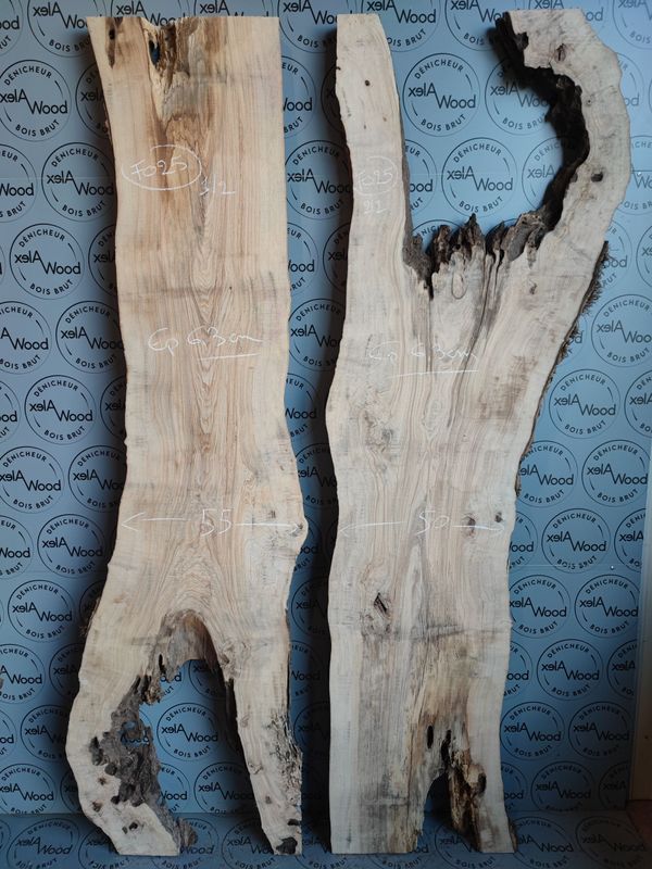 2 plateaux de frêne idéal table résine - FO25