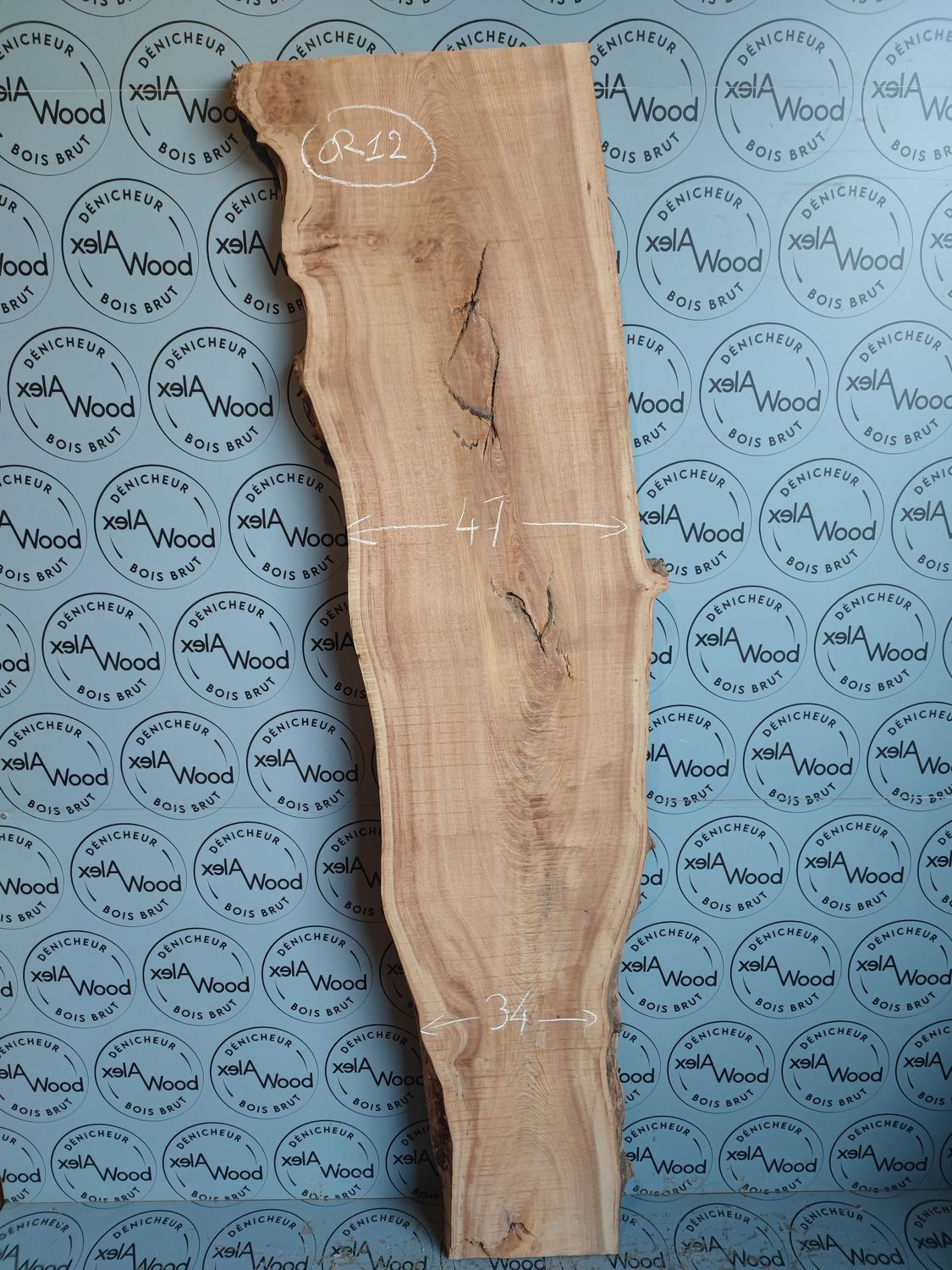 Plateau planche bois brut d'orme