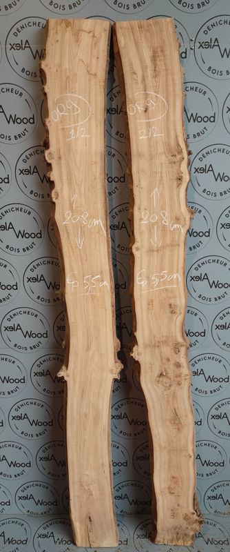 Lot de 2 plateaux d'orme bookmatch - OR9