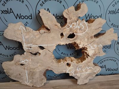 Disque raboté de bois d'olivier - OV745 Plateau planche d'oliver bois brut idéal résine époxy