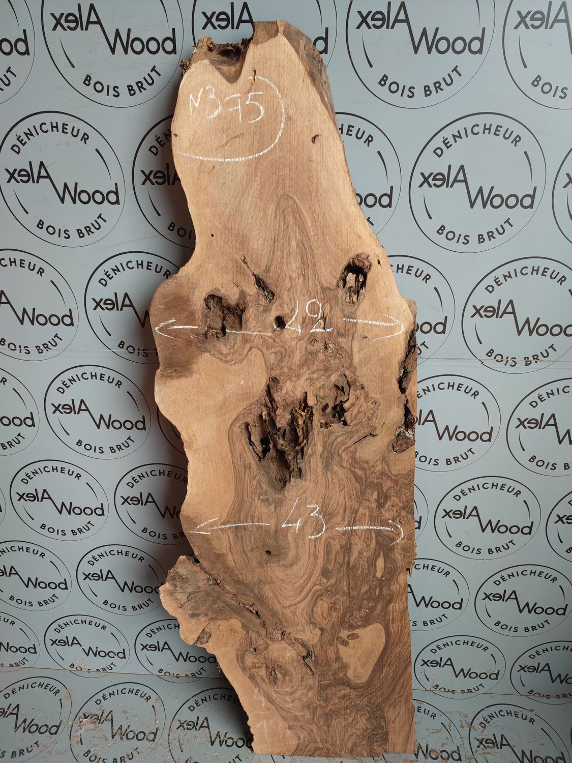 Plateau raboté bois noyer noir idéal table résine - N375