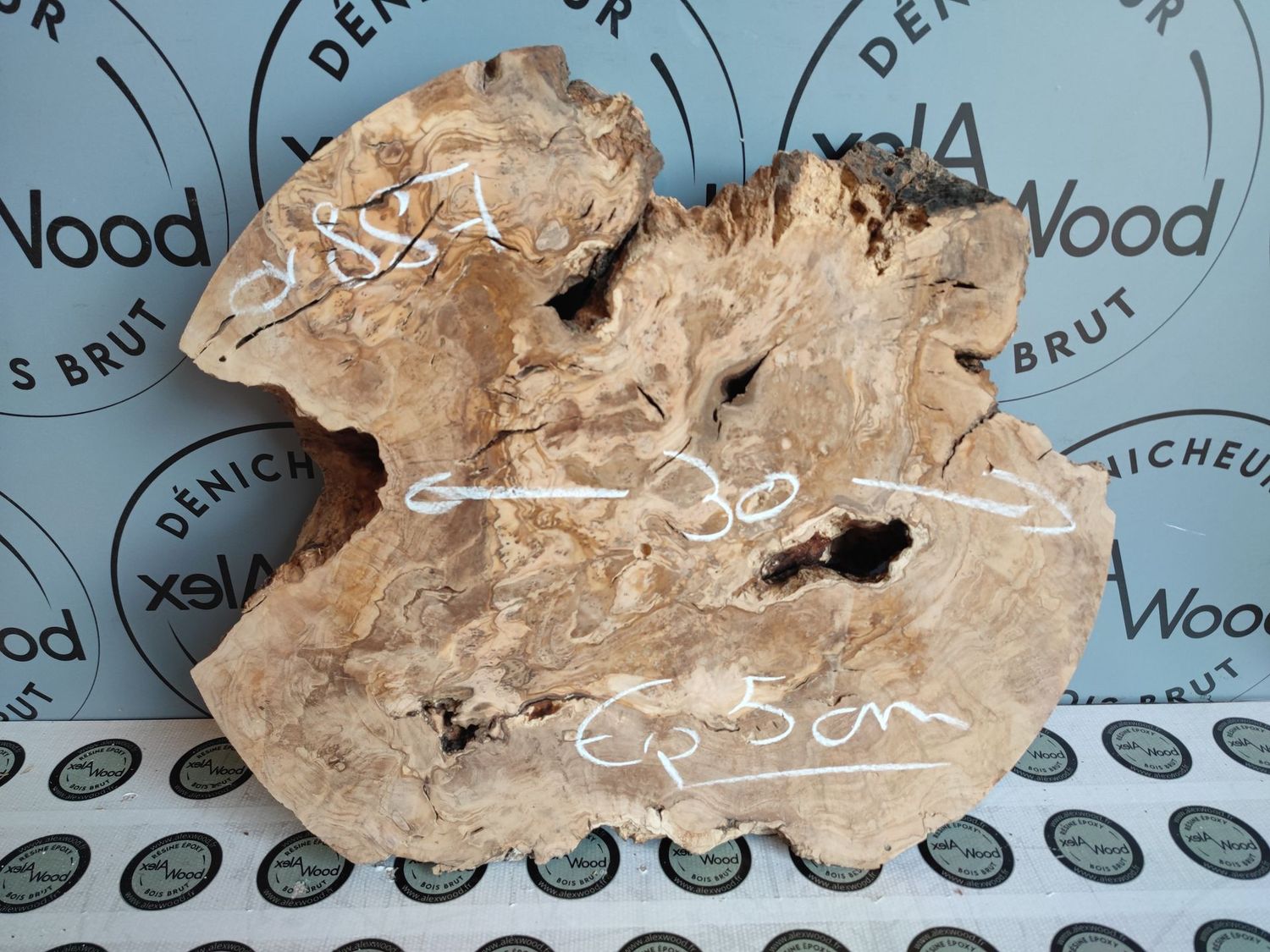 Rondelle bois d'olivier massif pour mobilier design - OV887