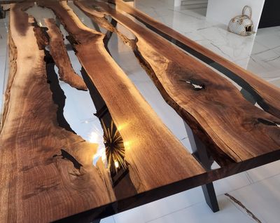 Loupe d'érable | dalle de bord vivant | Table en loupe