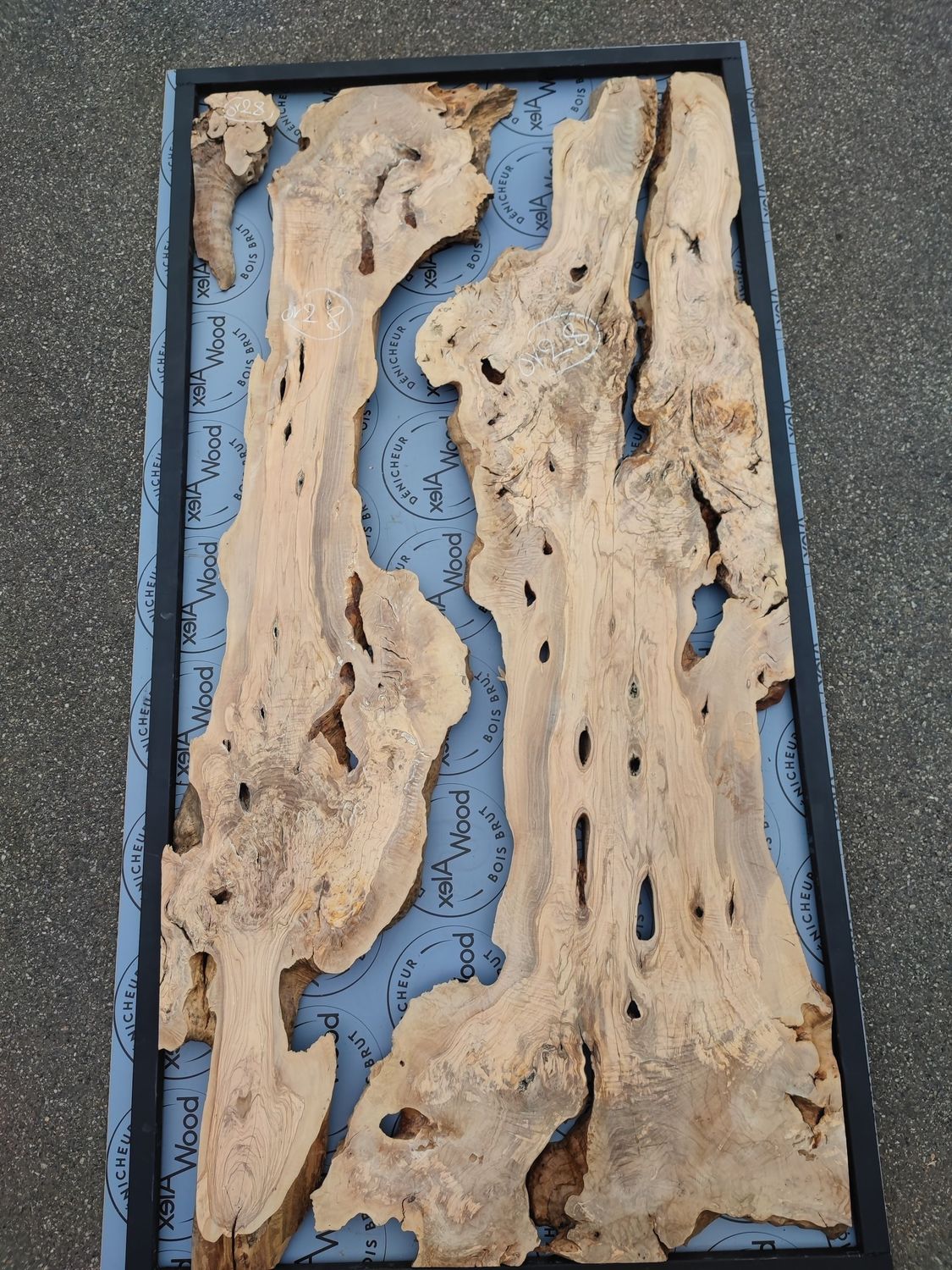 Skilled Hands Live Edge - Lot de 6 Dalles en Olivier pour Bricolage et Table de Rivière Époxy - Prête à Utiliser, Transparent pour Résine Époxy, Bois de Ronce I, WS02