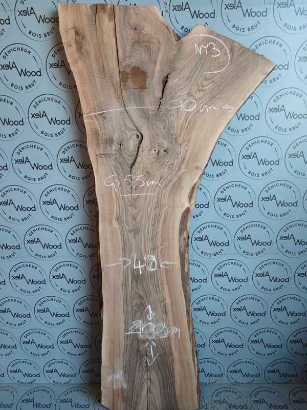 Plateau en noyer massif – Cavités naturelles et bords irréguliers – Pièce unique NY3