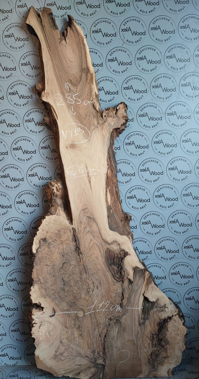 Rare plateau en noyer massif avec loupe – Formes uniques