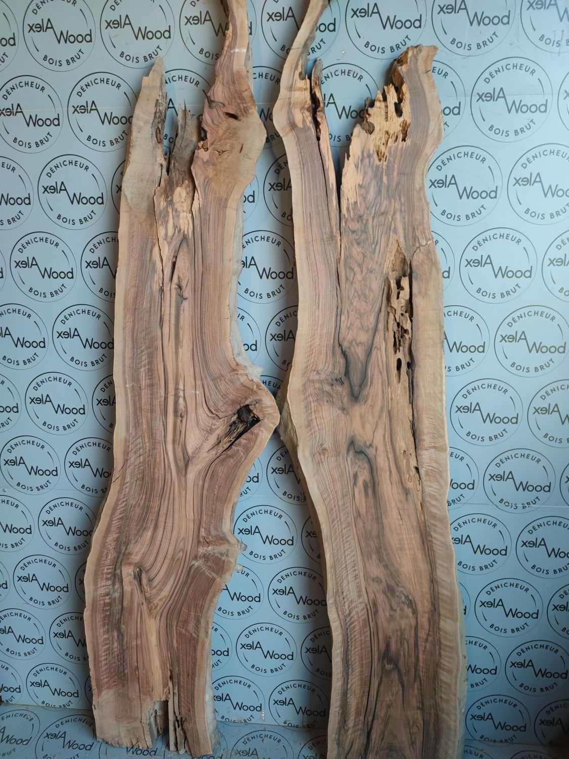 Set de 2 ​Plateaux en noyer noir massif raboté — Fabriquez votre table rivière
