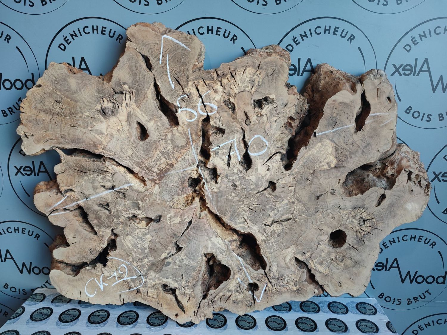 Rondelle d'olivier massif AlexWood Toulouse projet table résine époxy et bois