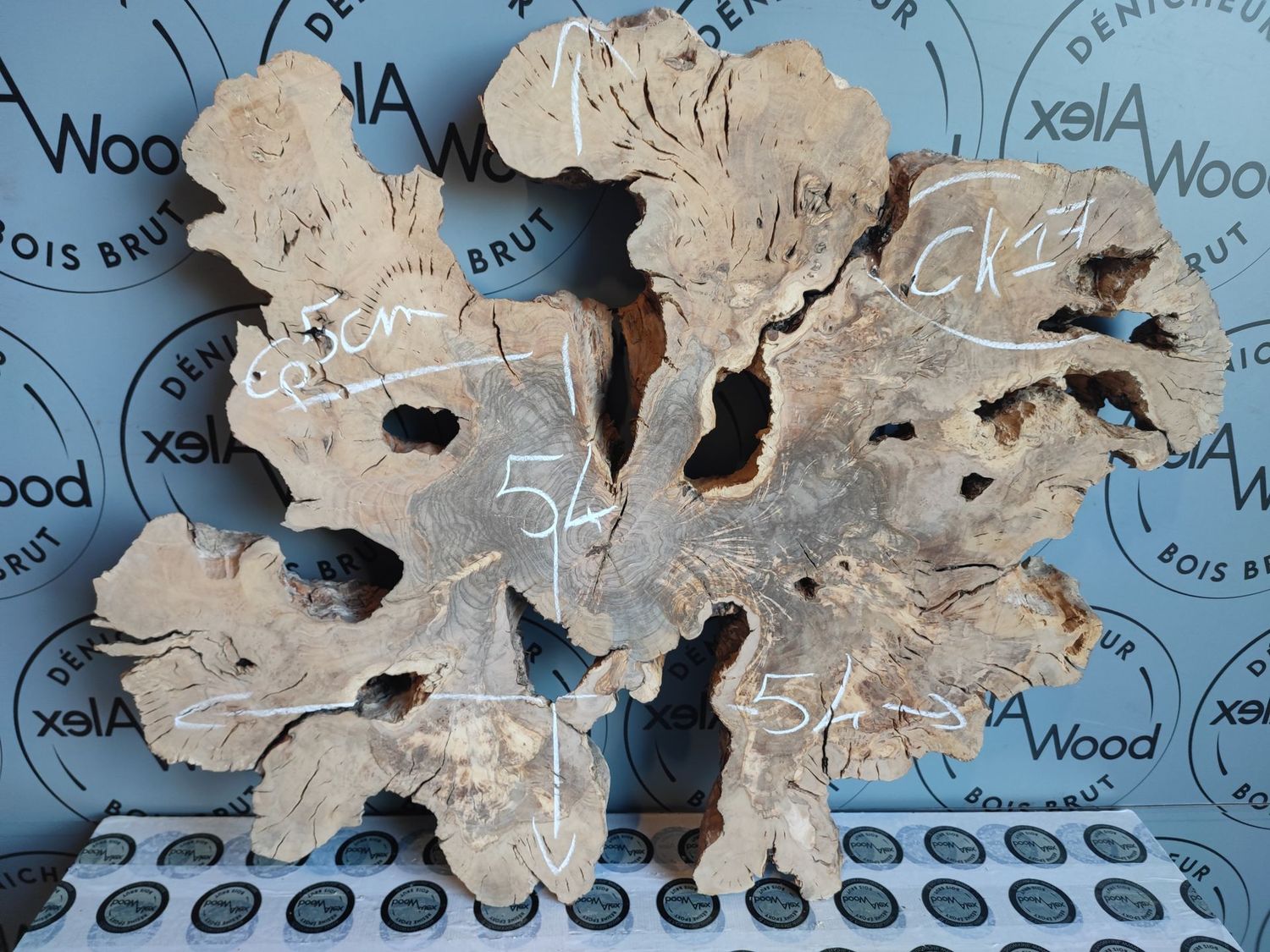 Disque bois d'olivier idéal table ronde époxy Racine de bois d'olivier - AlexWood Toulouse - Création bois et résine époxy pour décoration intérieure