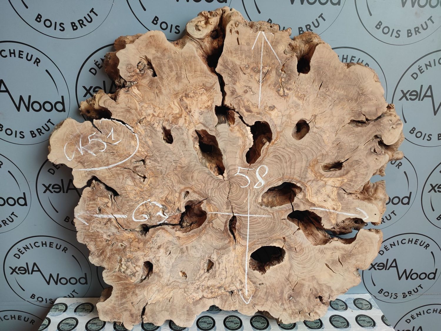 Rondelle d’Olivier – Pièce unique pour créations résine artistiques Racine de bois d'olivier décoration intérieure Toulouse AlexWood résine époxy