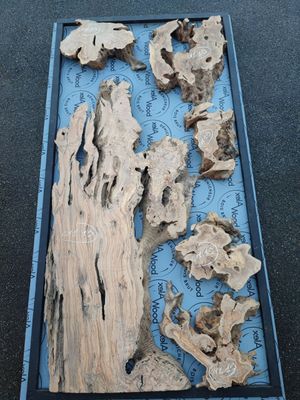 ​Lot de 6 plateaux en bois d’olivier pour table canyon