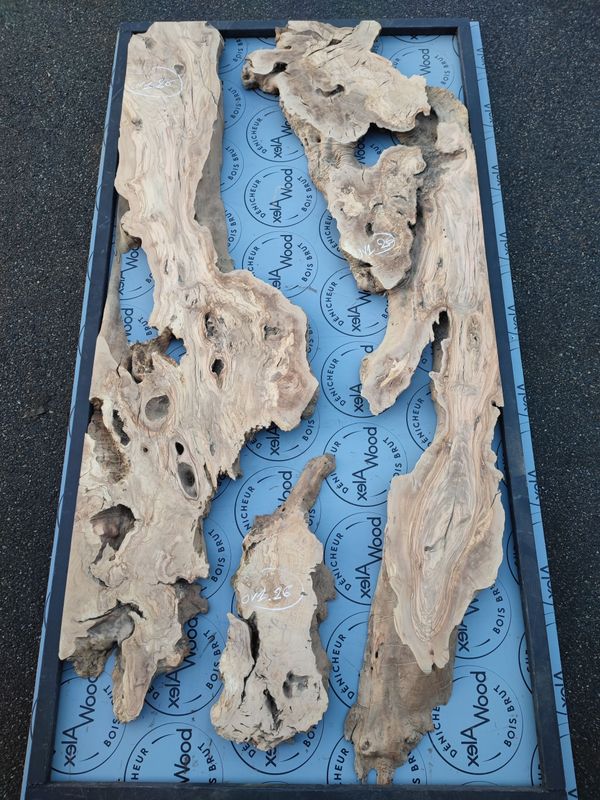 ​Lot de plateaux en bois d’olivier pour table canyon
