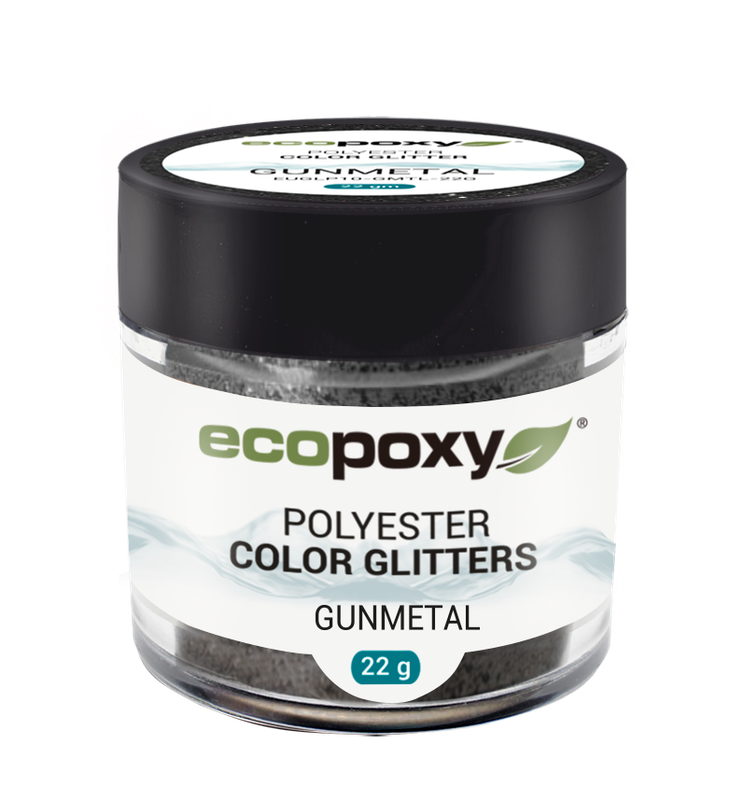 Paillettes de polyester Ecopoxy GRIS - GUNMETAL | Spécial résine époxy